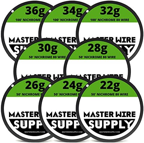Mixed 550 Feet of Nichrome 80 Wire 22,24,26,28,30,32,34,36 Gauge Pack