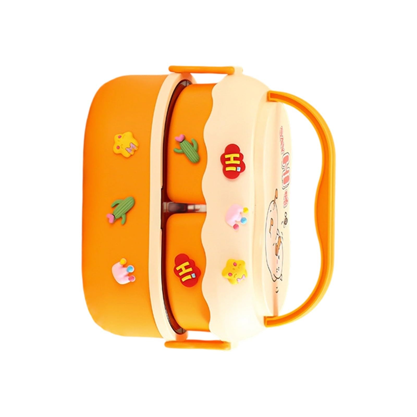 Kalttoy Yellow 3 2-Compartment Insulated Bentos Box 1600Ml Leakproof Dishwasher Safe Thermal Lunch Container For Kids Picnics Compartment Microwaveable Lunch Box For Children With Carrying Handle
