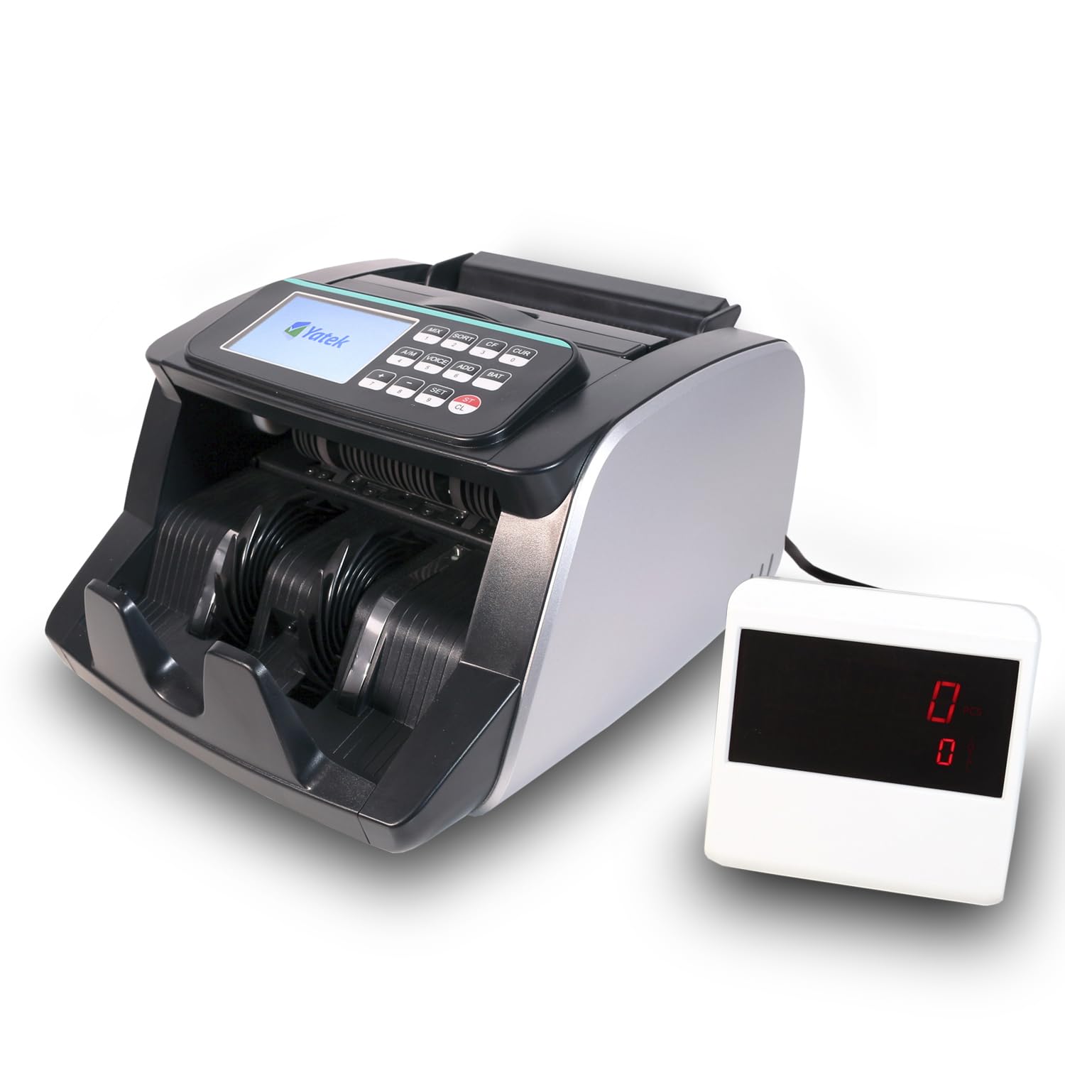 Contatrice di banconote Yatek YK-750, 4 metodi di rilevamento, MG, UV, IR, MT conta banconote automaticamente e manualmente con doppio schermo LCD