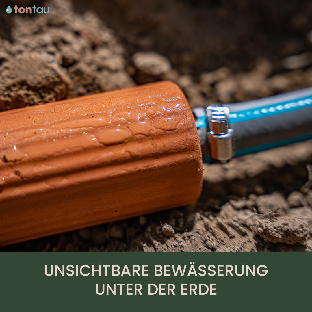 Bewässerungssystem Garten | Ollas Bewässerung aus Ton | Wurzelbewässerung Pflanzen | Wassersparende Tonkegel Bewässerung | Urlaubsbewässerung | Beet Hochbeet Gewächshaus (tontau TWO, 10er Set)