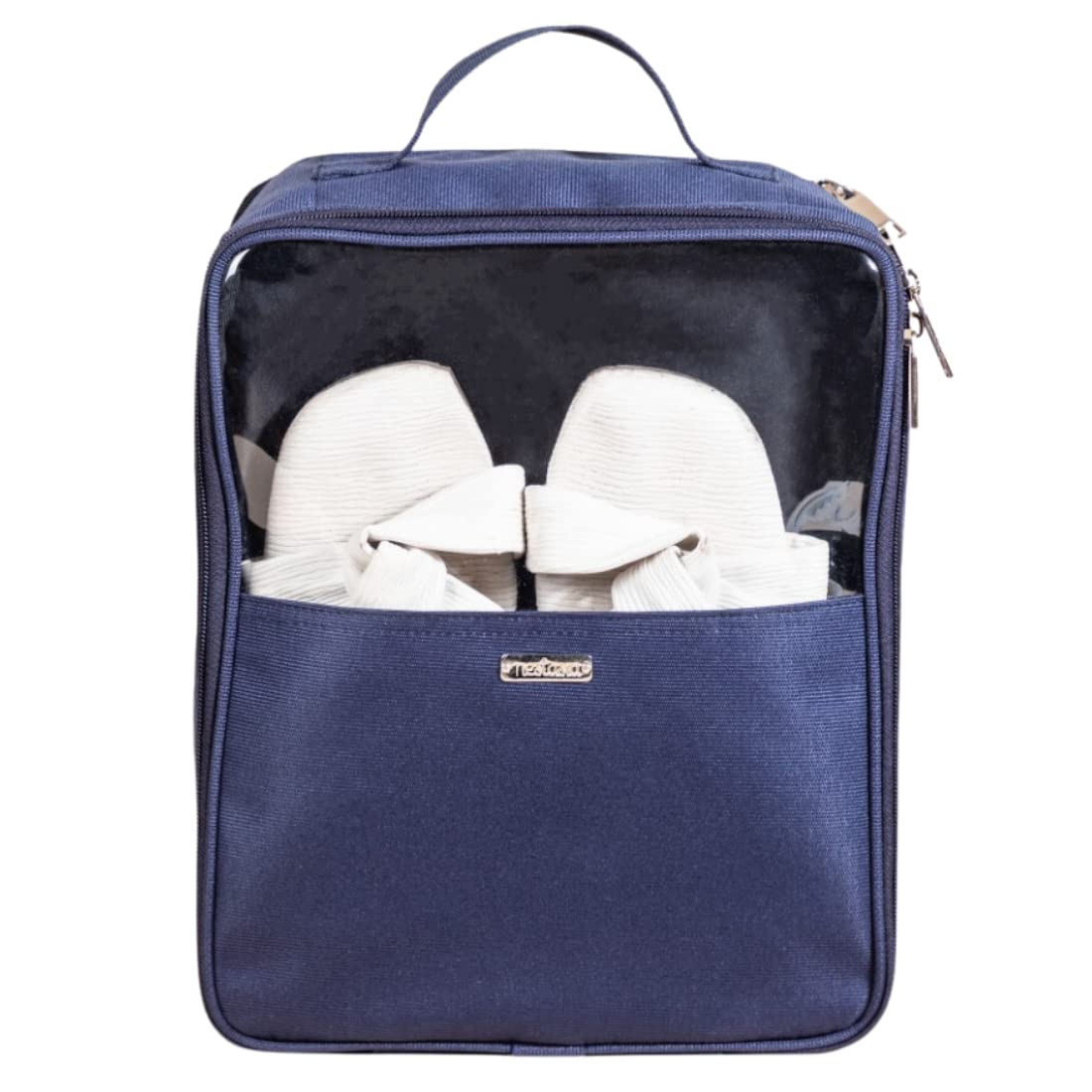 Shoe Bag Organizer- Blue | Perfect for Storing Shoes for Men, Women | Dual Compartment Waterproof Travel Organizer for Shoes | Can fit One Pair of Shoes, Sandals & Two Pair of Slippers-image-28