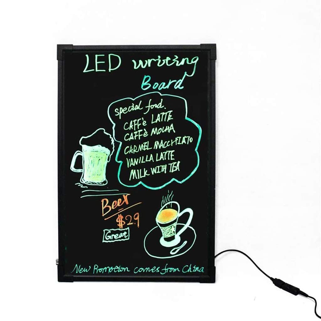 Lavagna per gesso 50 * 70 cm Lavagna decorativa per messaggi Lavagna fluorescente a LED Lavagna pubblicitaria per scrittura a mano appesa per cucina domestica Ufficio all'aperto Pareti scolastiche M