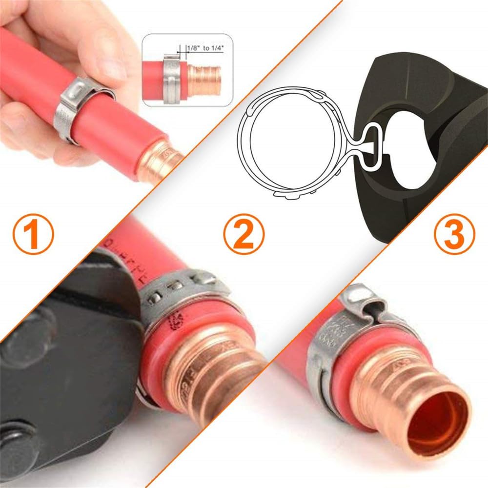 Jubilee Lot de 4 colliers de serrage de taille moyenne en acier inoxydable 304 à une oreille (22,4 à 25,6 mm)