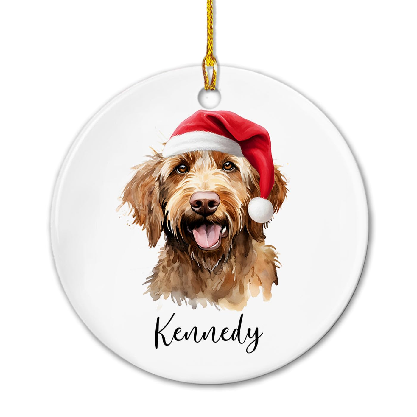 Unique Labradoodle Brown Ceramic Ornament Gift, Personalized Labradoodle Christmas Ornament 2025, Funny Labradoodle Brown Ornament Xmas Tree, Custom Name Labradoodle Lover Ceramic Ornament Christmas