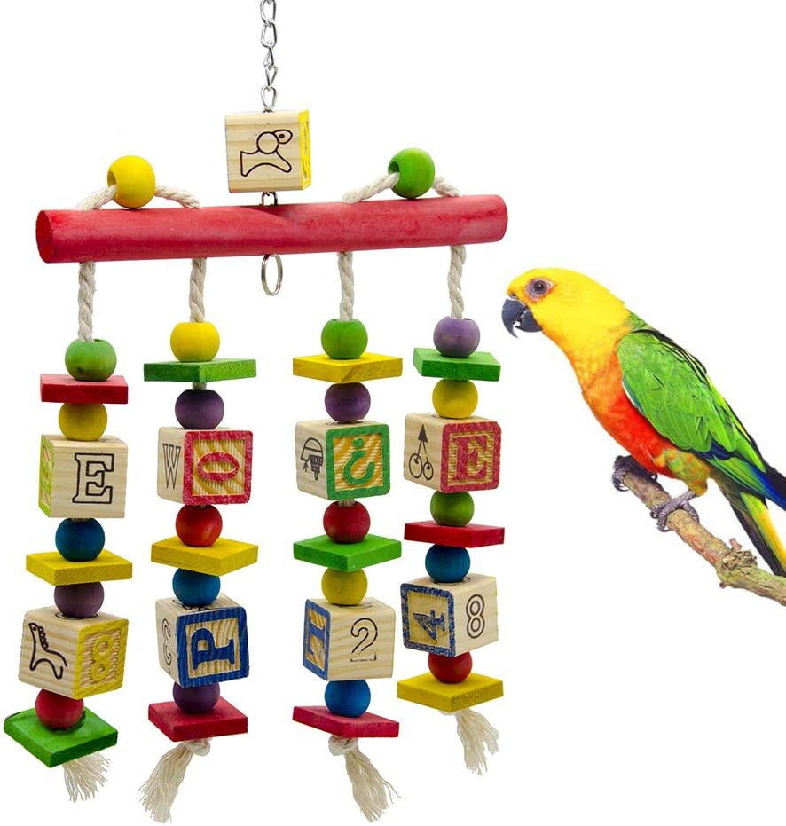 PIVBY Bird Knots Block Chewing Toys Parrot Educational