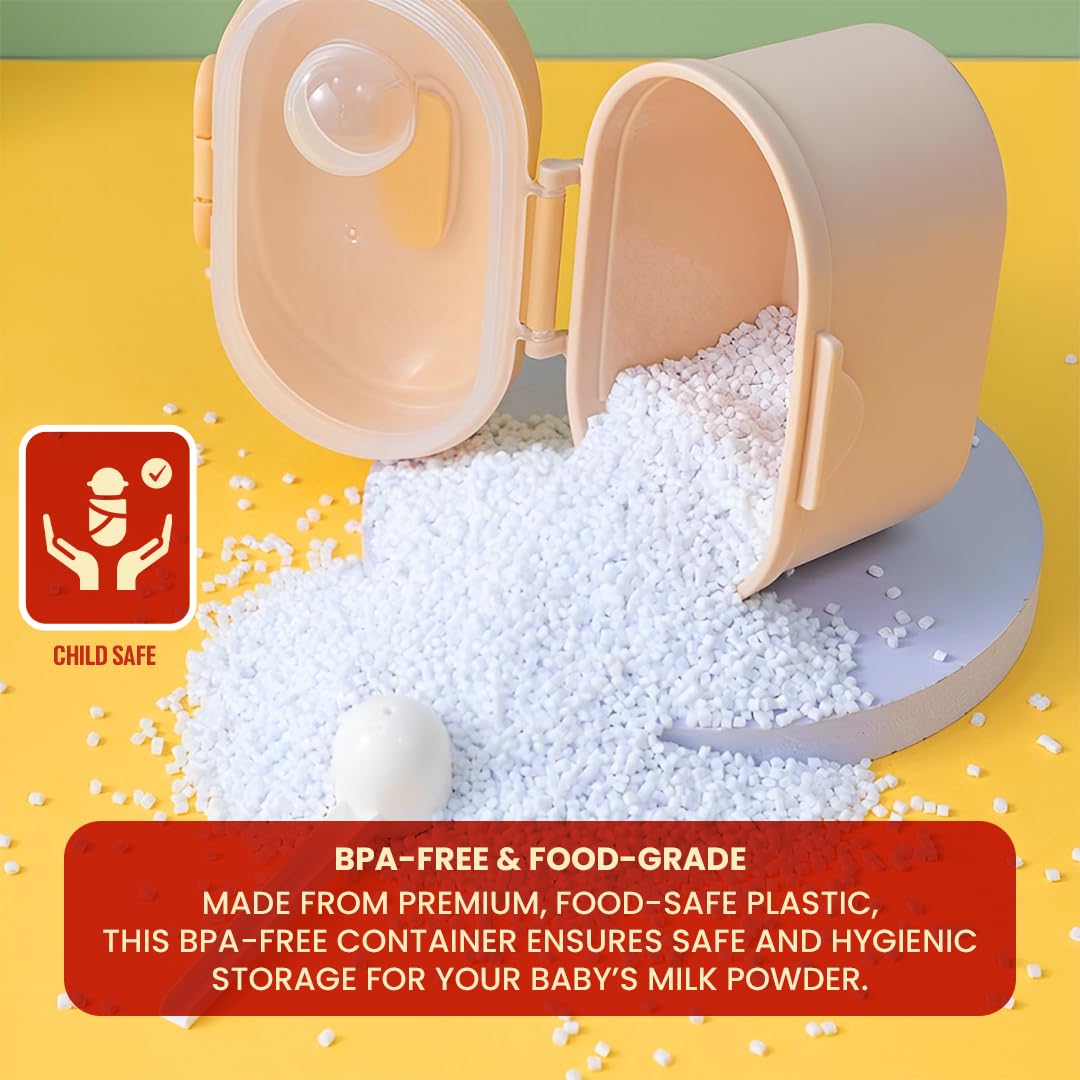 TONY STARK BABY Portable Milk Powder Container, Baby Food Container for Travelling, First Feed Storage Box with Built-In Scoop Holder (Tiny King, 200 gms) 4