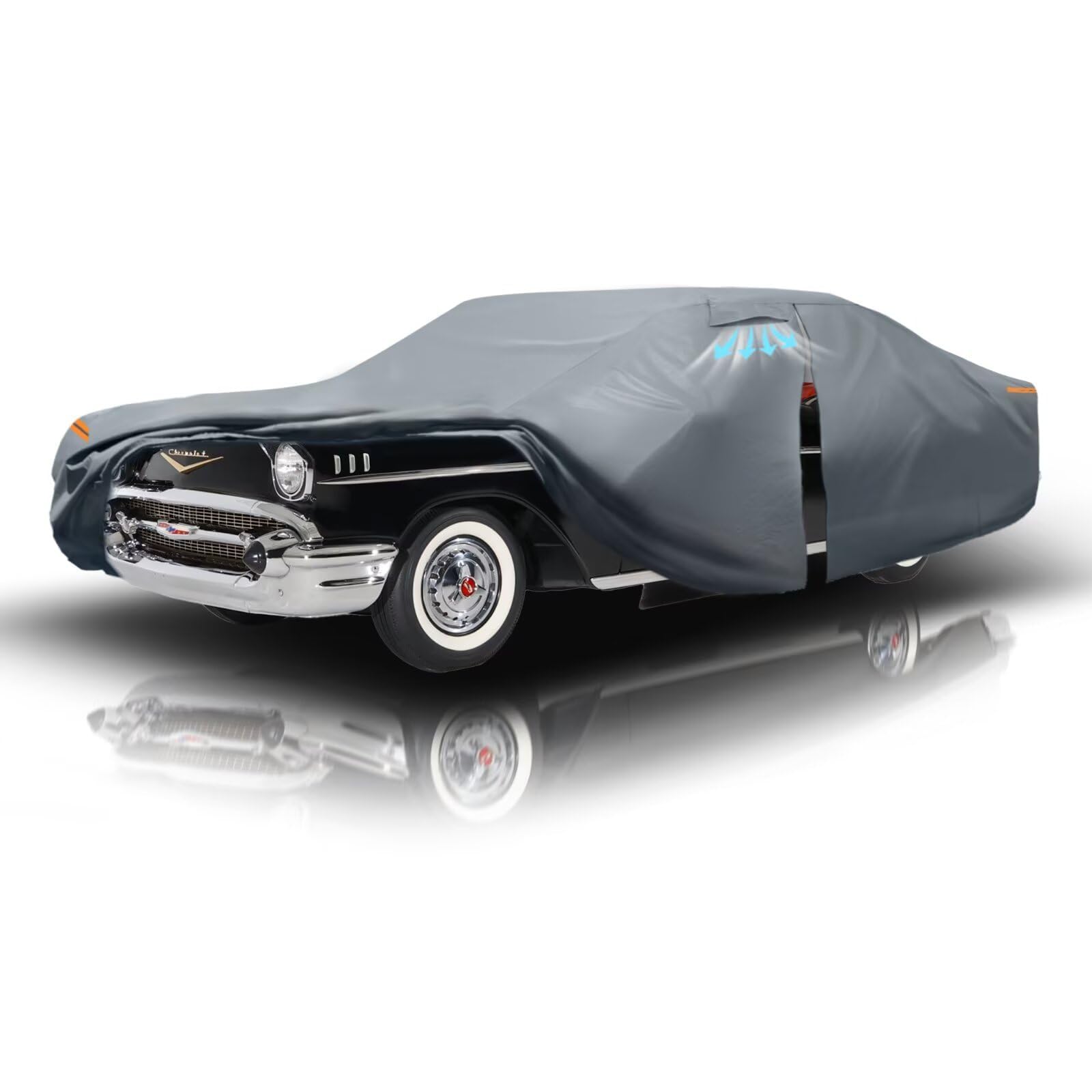 Photo 1 of Waterproof Chevrolet Bel Air(1953-1957) Car Cover with Breathable Vents, [2025 Upgrade] Premium Covers with Cotton Liner and Zipper Door, Sun Rain Snow Dust Uv Protection.