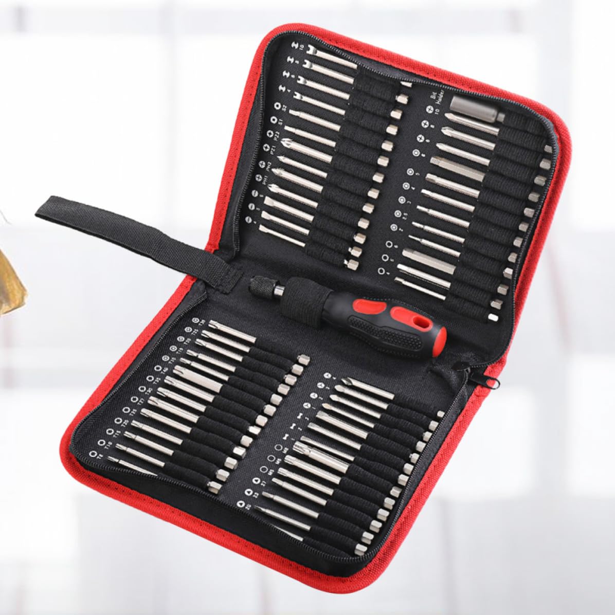 Juego de 55 Brocas Electrónicas para Destornillador, Forma de Cruz, Hexagonal y Triangular, de Metal Resistente y Buena Dureza para Uso Doméstico y Electrónico