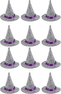 PRETYZOOM Halloween Decor 12PCS Halloween Mini Witch Hats Felt Witch Hats Wine Bottle Covers Halloween Table Decoration Halloween Party Favor Mini Liquor Bottles