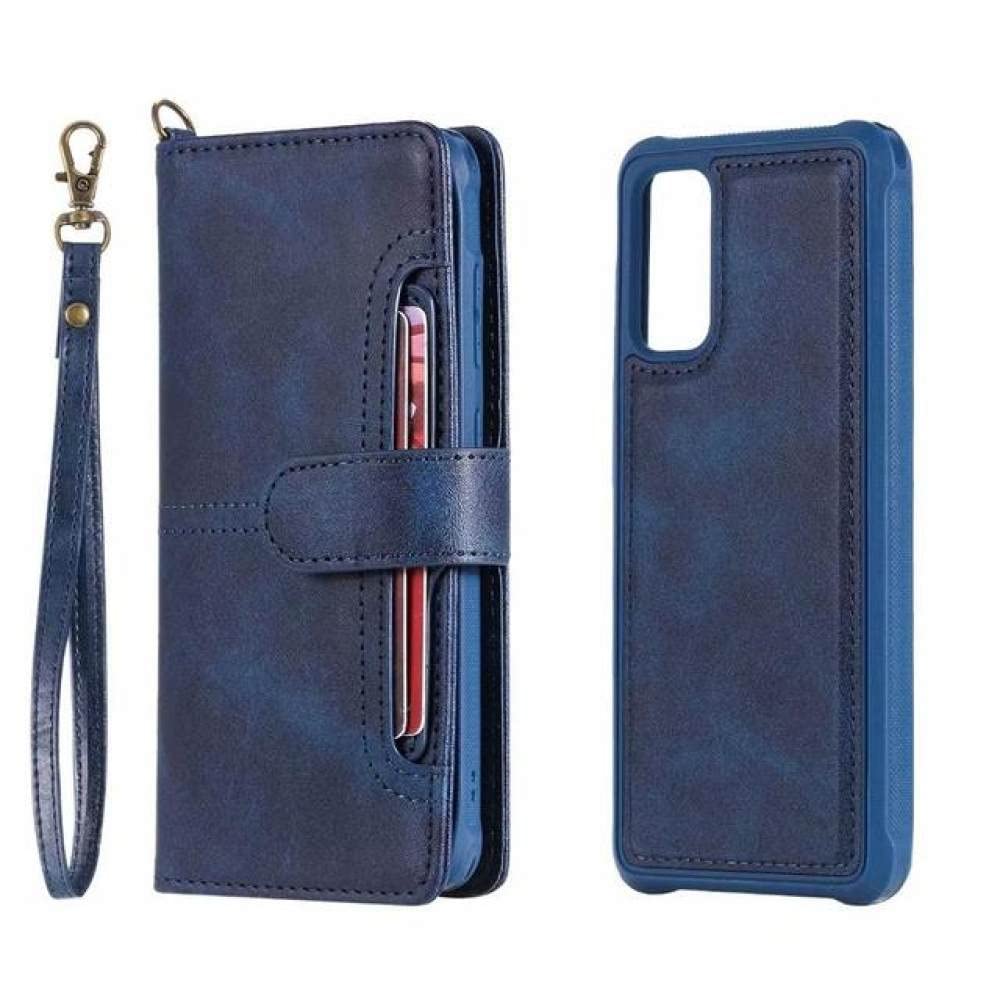 Étui Portefeuille pour Samsung Note 20 en Cuir Bleu Marine - 8