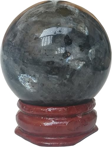 Vista 63 de Escultura de esfera de adivinación de cristal curativo de piedra lunar de 1.575 pulgadas, bola de piedras preciosas, Feng Shui Chakra Aura Piedra