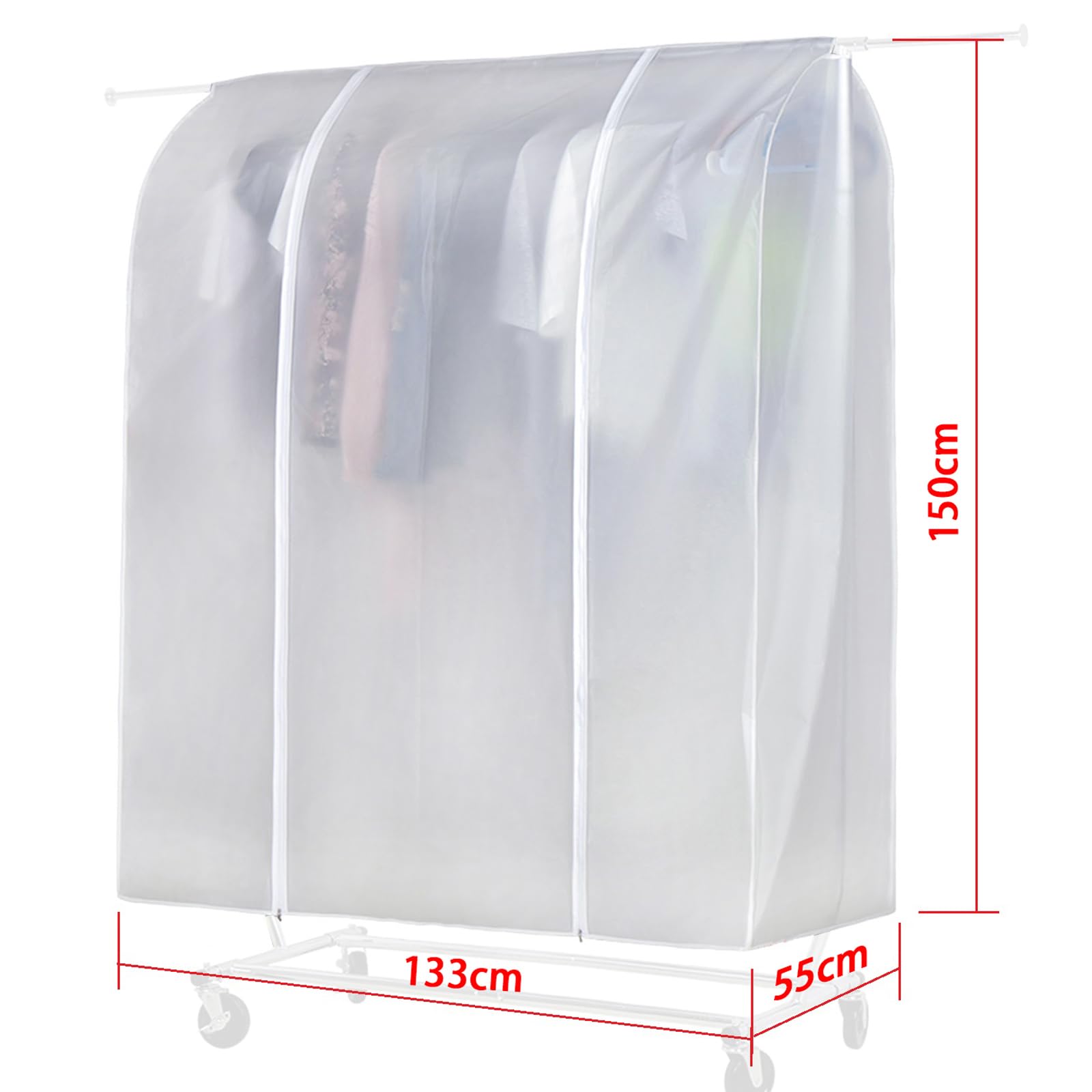 HLC - Good quality and durable zipper cover for clothes rack, ideal for preventing dust and dirt