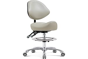 Saddle Chair Dental Saddle Stool Rolling Saddle Stool with Back Support