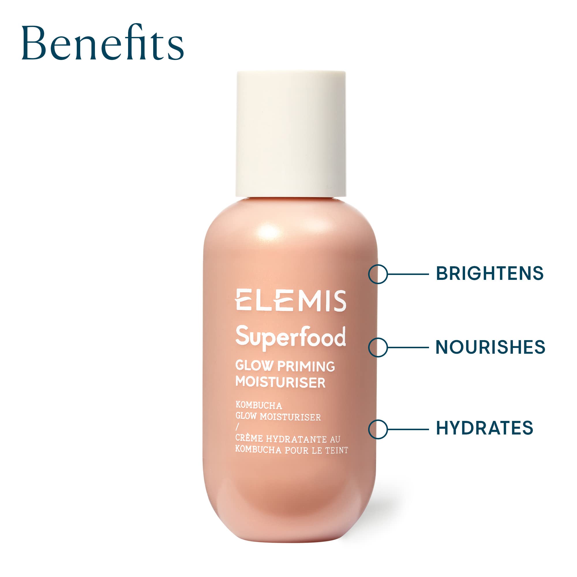 ELEMIS Crème hydratante à base de superaliments, crème légère pour le visage pour une peau lisse et radieuse + ELEMIS Superfood Midnight Facial, Crème de nuit nourrissante