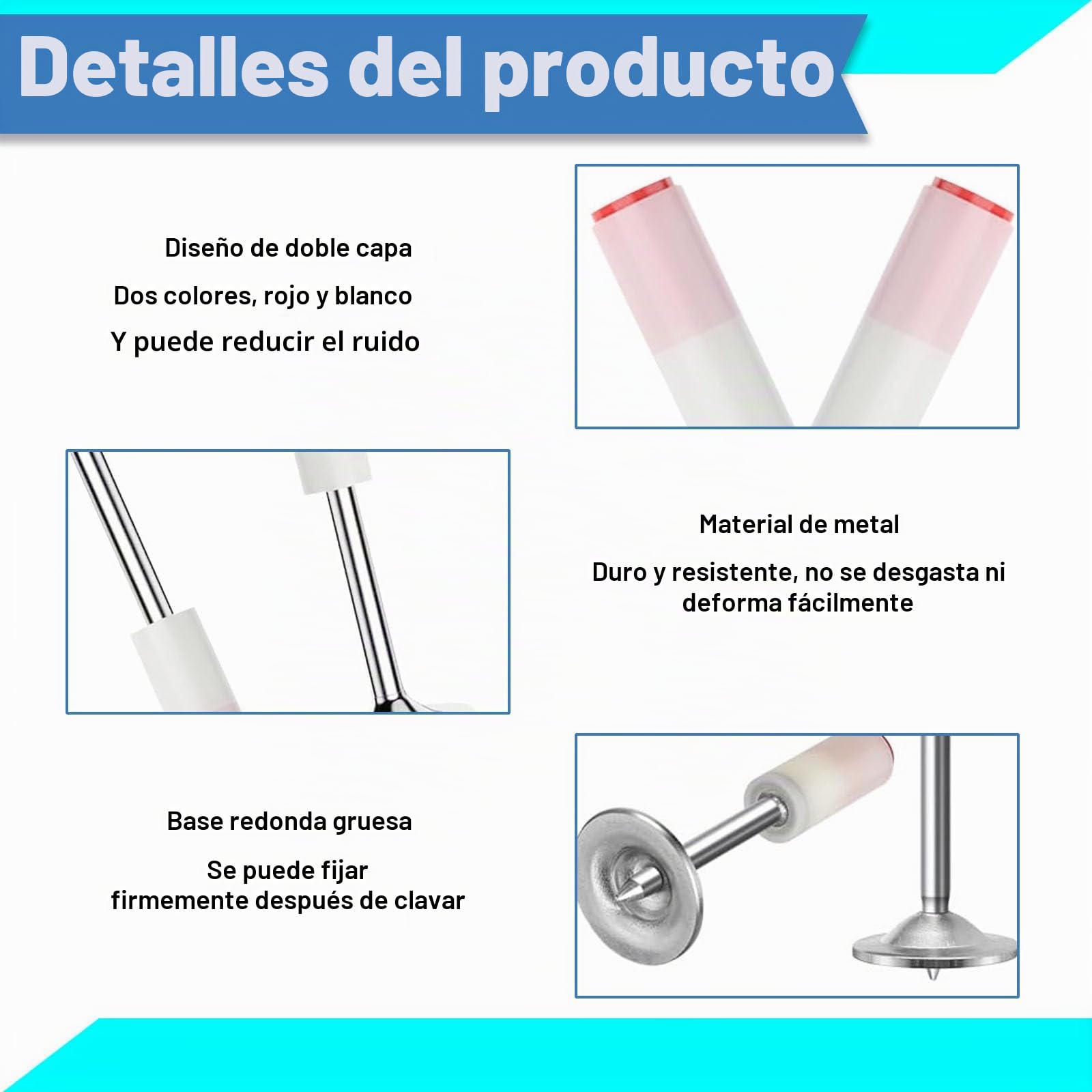 Clavos de Acero Manual, 200 Piezas Clavos Redondos, Clavo Redondo de Acero de 7,3 mm de Diámetro, Clavo Aceros para Hormigón, para Techos, Paredes, Paredes de Acero