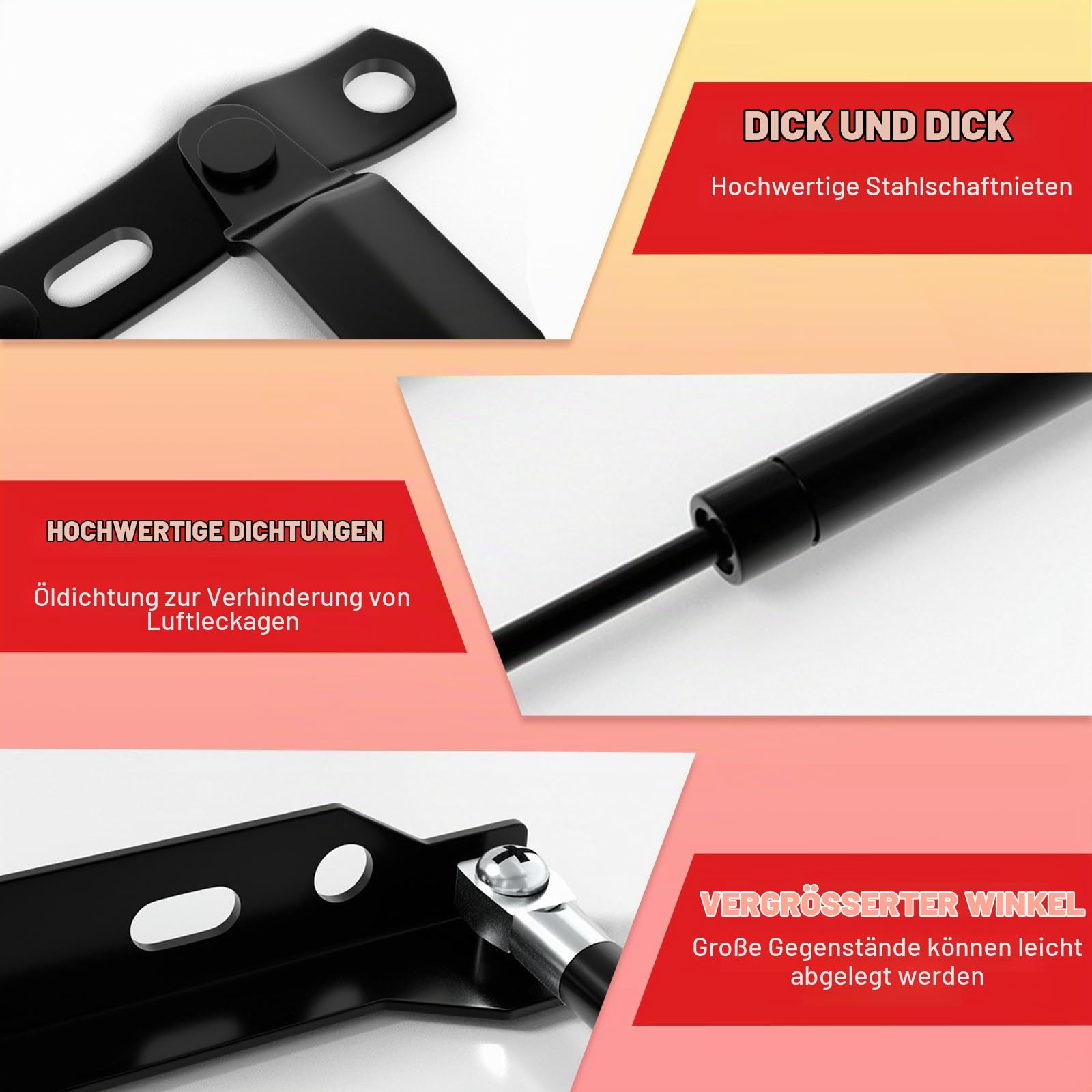 2 Stück Pneumatische Bett Hebemechanismus 100KG Gasdruckfeder für schwere Bettkästen, Scharniere Klapp Lift Up Feder Scharniere,Sofa Faltbares Scharnier