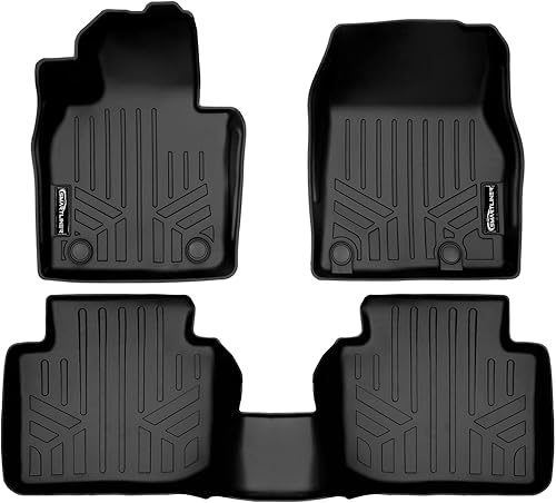 SMARTLINER Juego de tapetes de piso de ajuste personalizado para todo tipo de clima, 2 filas, color negro, compatible con Mazda CX-50 2023-2025