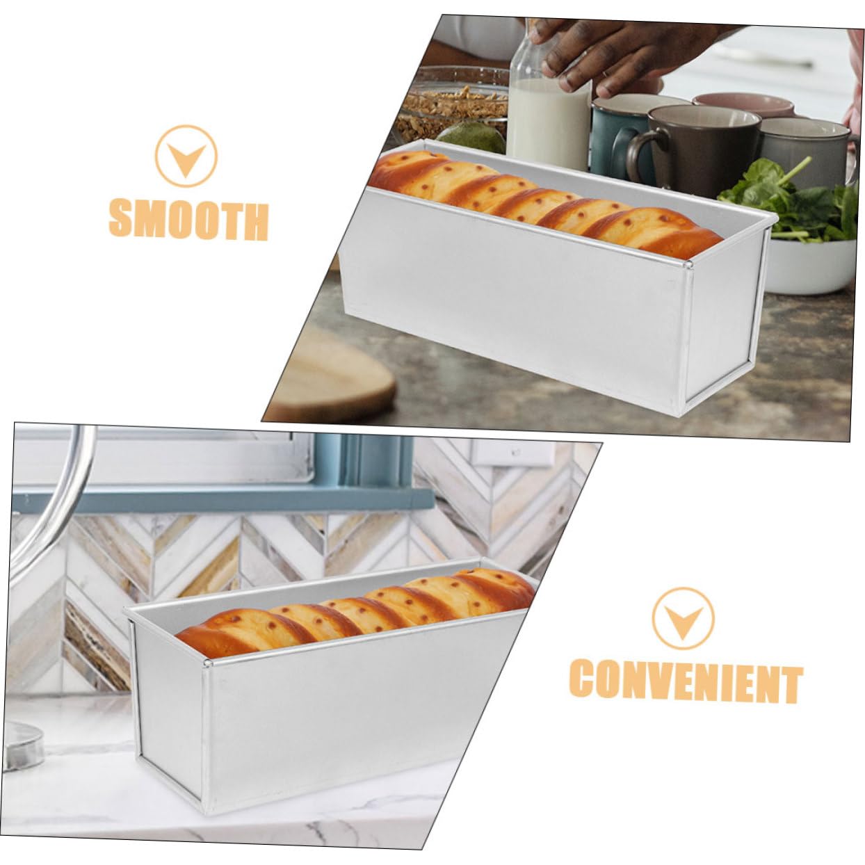 LIFKOME Kastenform zum Backen von Toastbrot Schnelle Wärmeleitung aus Aluminiumlegierung mit Schiebedeckel Antihaftbeschichtet Große Kapazität für Küche und Party