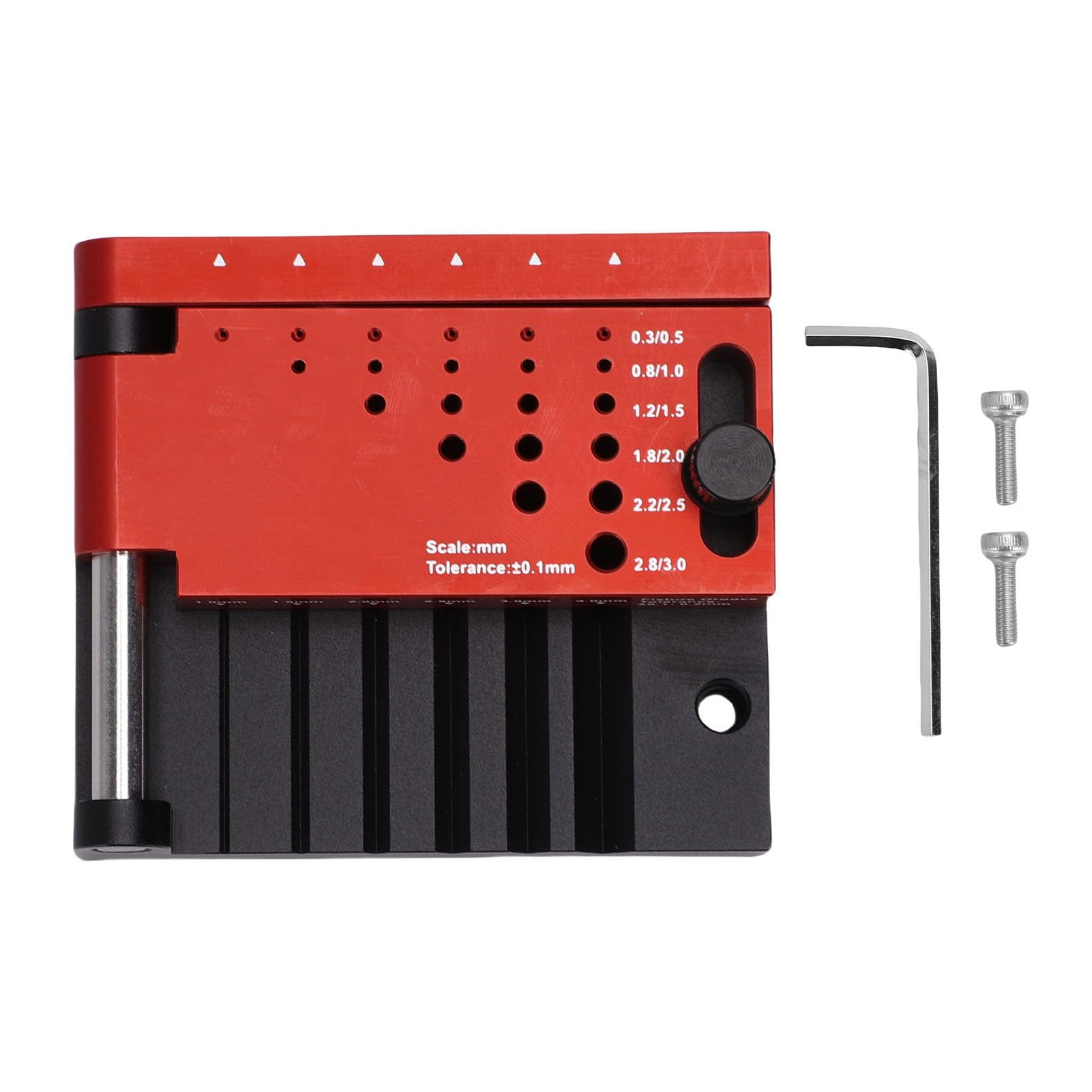 Fockety Localizzatore centrale per barre tonde, guida di foratura regolabile, posizionatore portatile per fori per strumenti di modellismo, modifica fai de te di figure