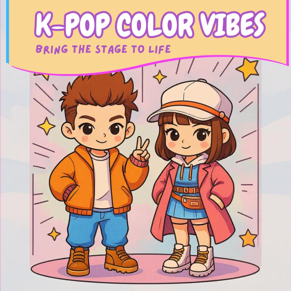 K-POP COLOR VIBES: K-Pop Coloring Book for Teens & Adults | Idol Fashion, Cute Aesthetic Designs & Fun Pages