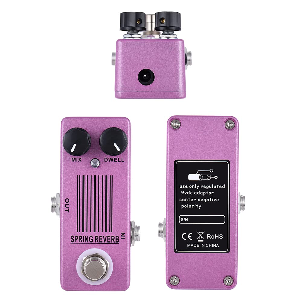 HUIOP MOSKY MP-51 Spring Reverb Mini Single Pedal de Efecto de Guitarra True Bypass,Efecto de Guitarra