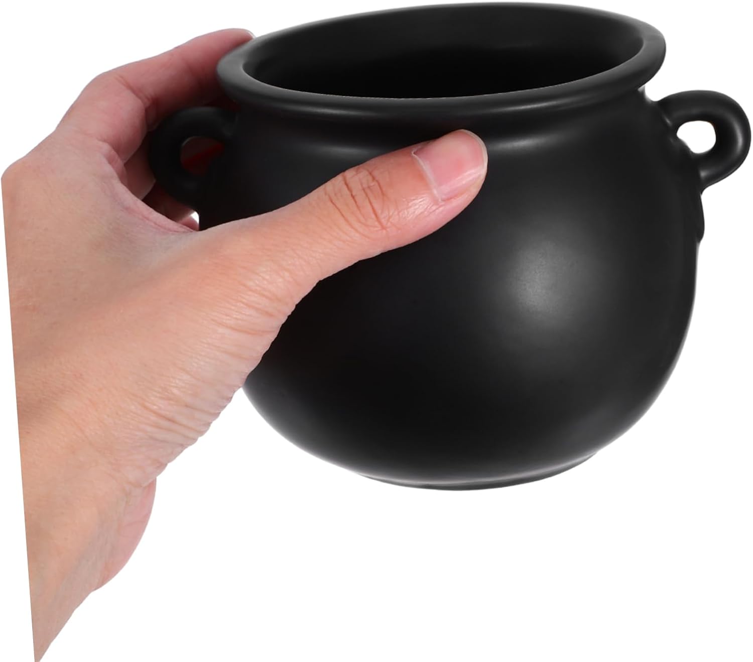VOSAREA Halloween Witch Cauldron Snack Serving Bowl Ceramic Candy Dish for Treats Decorative Tableware for Halloween Parties for Cookies Dry Fruits Gatherings