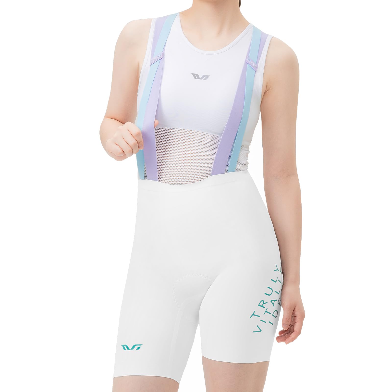 ROCKBROS TVI Culotte Ciclismo Mujer con Tirantes Verano Primavera, Pantalones Cortos Profesional para Bicicleta Carretera Montaña