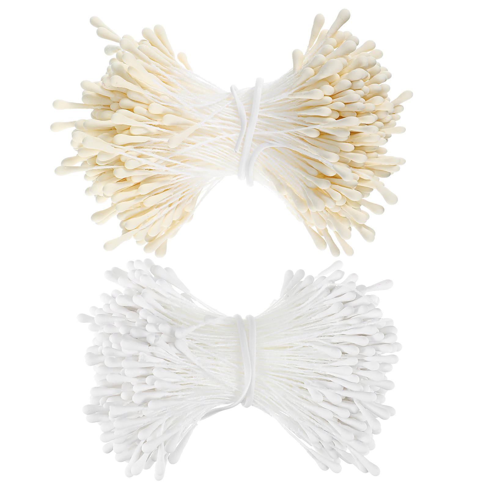 800 Pcs 3mm Flower Stamens, Double Heads Artificial Flowers Stamen Handmade Floral Stamens Flower Pollens Stamen for DIY Crafts Wedding Bouquet Scrapbook Decoration(Milky, White)-image-38