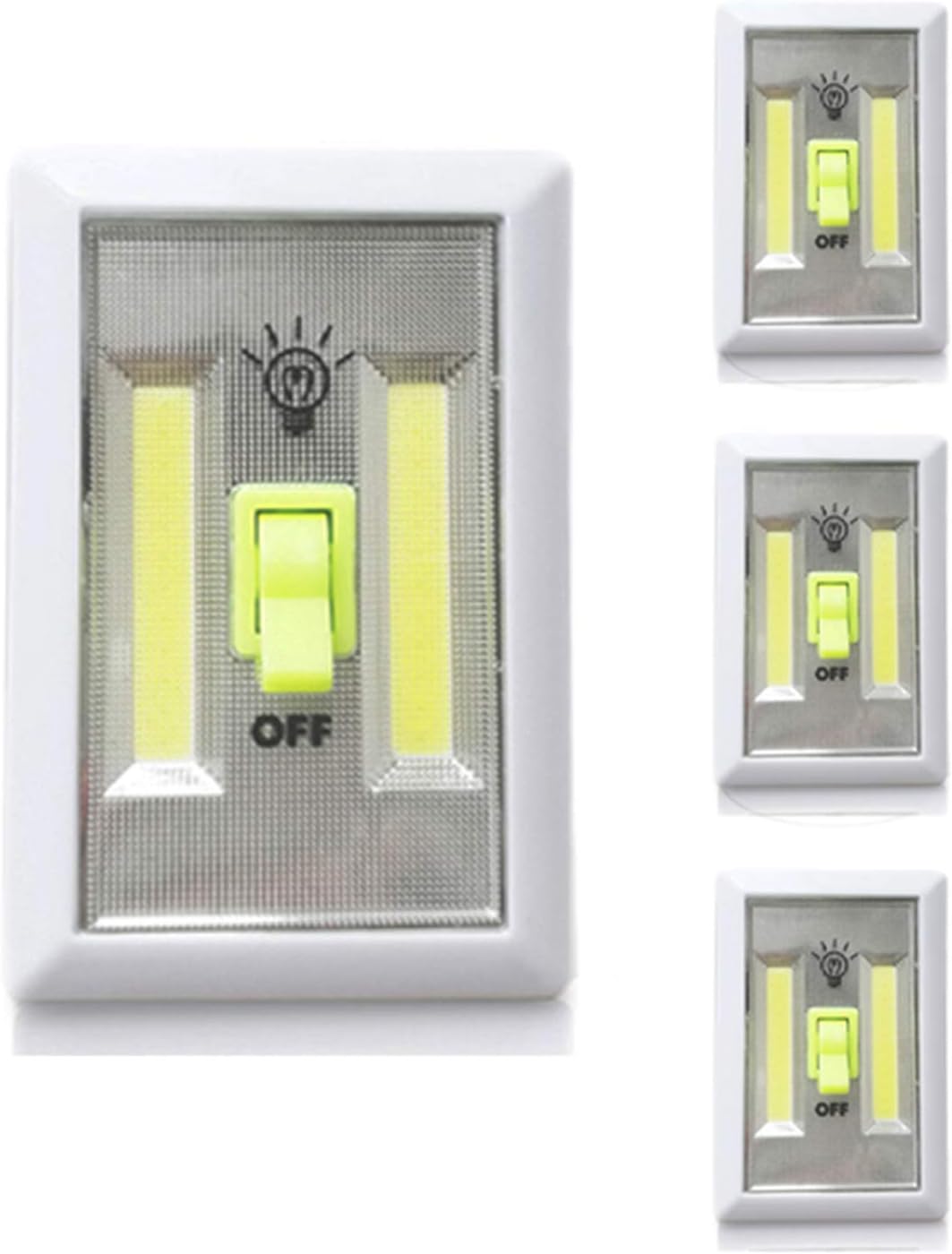 [New Version] TOMOL Super Bright COB LED Cordless Switch Light, Tap Light, Battery Operated LED Night lights, Under Cabinet, Shelf, Closet, Nightlight Kitchen RV 4-pack