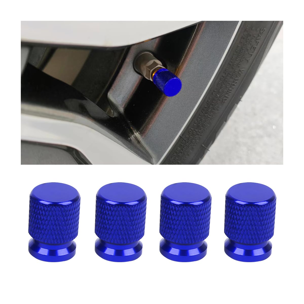 CGEAMDY 4 Pezzi Tappi Valvola Pneumatici, Cappucci Per Stelo Valvola In Alluminio, Cappucci Per Valvole A Maglia Fine, Auto Ruota Cappuccio Antipolvere Universali Per Moto Bicycle Camion(Rosso