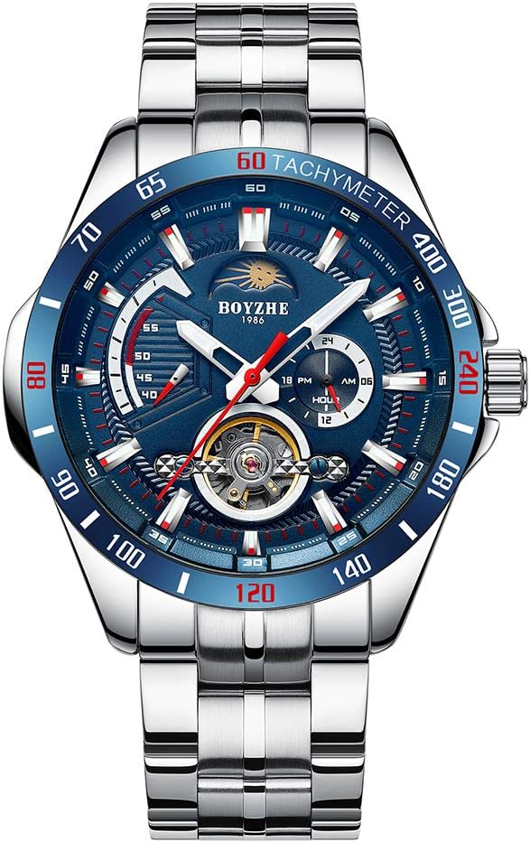 BOYZHE Mens Fashion Mechanical Waterproof Watch Luxury Automatic Watches for Men Relojes de Hombre