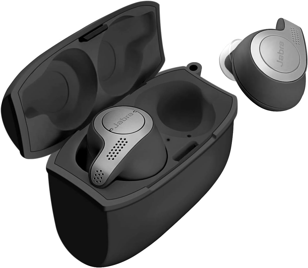 Carrying Case Compatible for Jabra Elite Active 65t,Protective Silicone Cover Skin Charging Case, Enhance Your Device Experience Now! Black