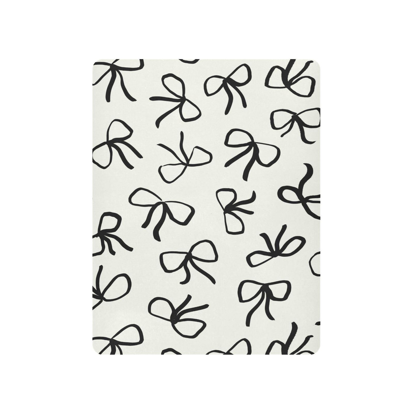 Crib Sheets for Boys Girl Black Bows Neutral Mini Crib Mattress Sheets Fitted, Beige Toddler Baby Sheets for Crib Mattress Soft & Breathable 39 * 27 * 5In