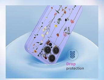 Phone Case for Sony Xperia 1 V Case, XQDQ62/B, XQ-DQ72, XQ-DQ54 Case Cute Flower Pattern Design Slim Protective Soft TPU Bumper Phone Cover for Sony Xperia 1 V Purple Garden