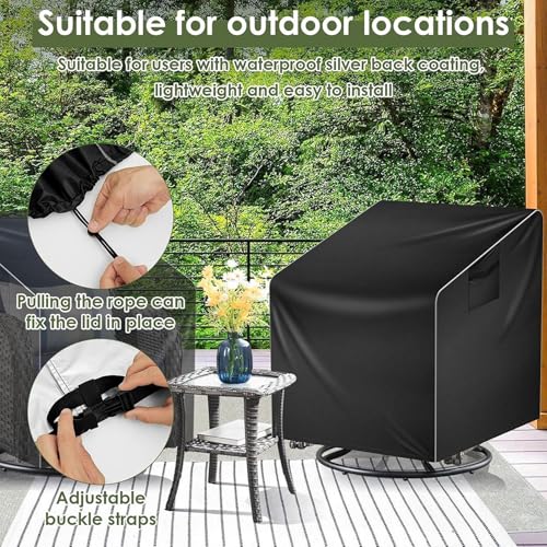 Housses de chaise de pelouse imperméables coupe-vent | Manchon réglable extérieur - 3
