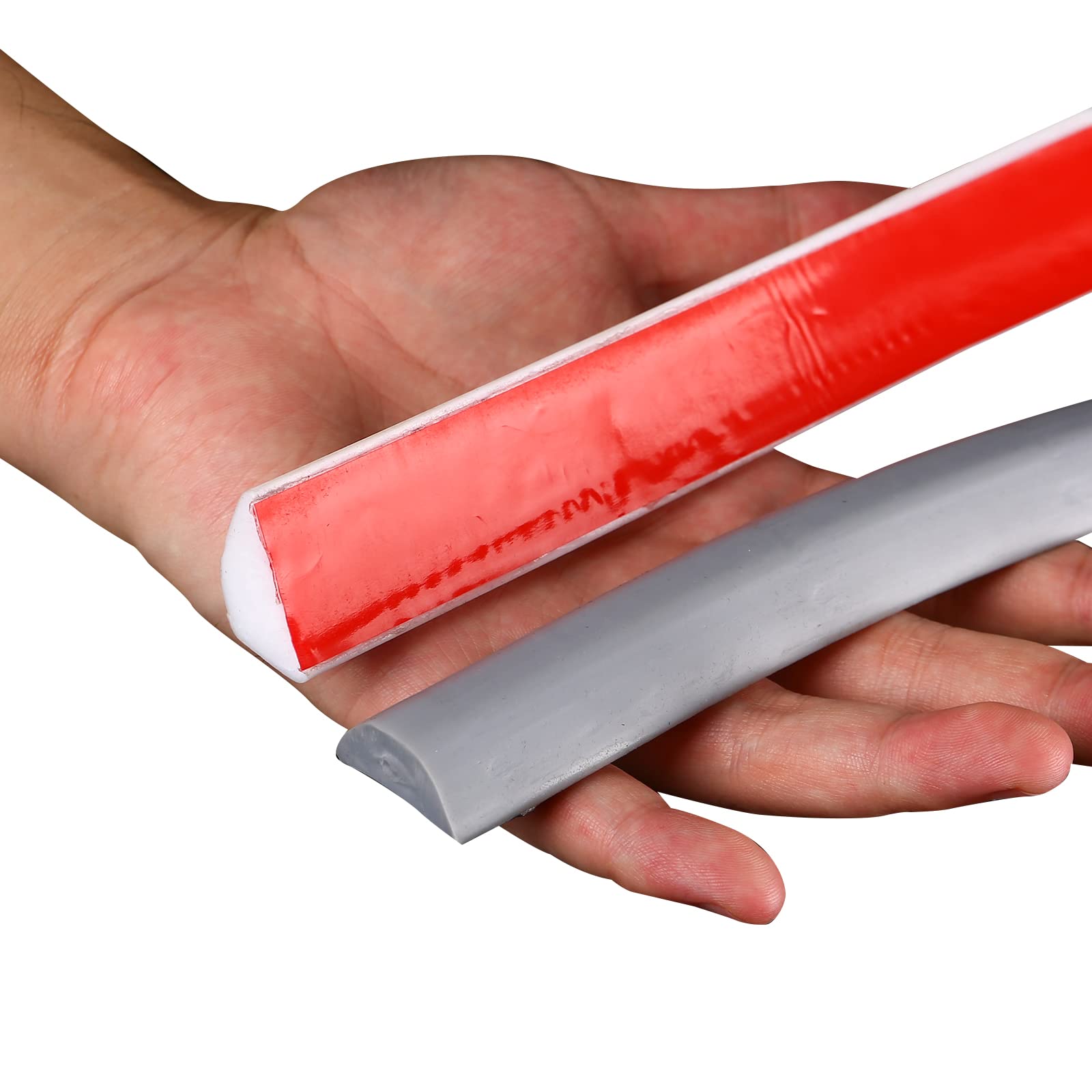 Protector de silicona contra salpicaduras for ducha, borde bañera, junta estanqueidad, tira sellado for plato, fregadero cocina, suelo baño(Clear,2.5m)