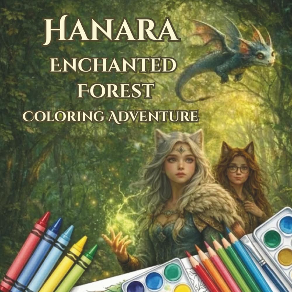 Hanara Magical Forest Coloring Book: 50 Fantasy Coloring Pages with Dragons, Unicorns, Fairies, and Magical Creatures (Hanara Adventure Series)