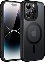 JETech Capa Magnético para iPhone 14 Pro 6,1 Polegadas Compatível com MagSafe, Case Capinha Translúcido Fosco Verso Fina à Prova de Choque Tampa (Preto)