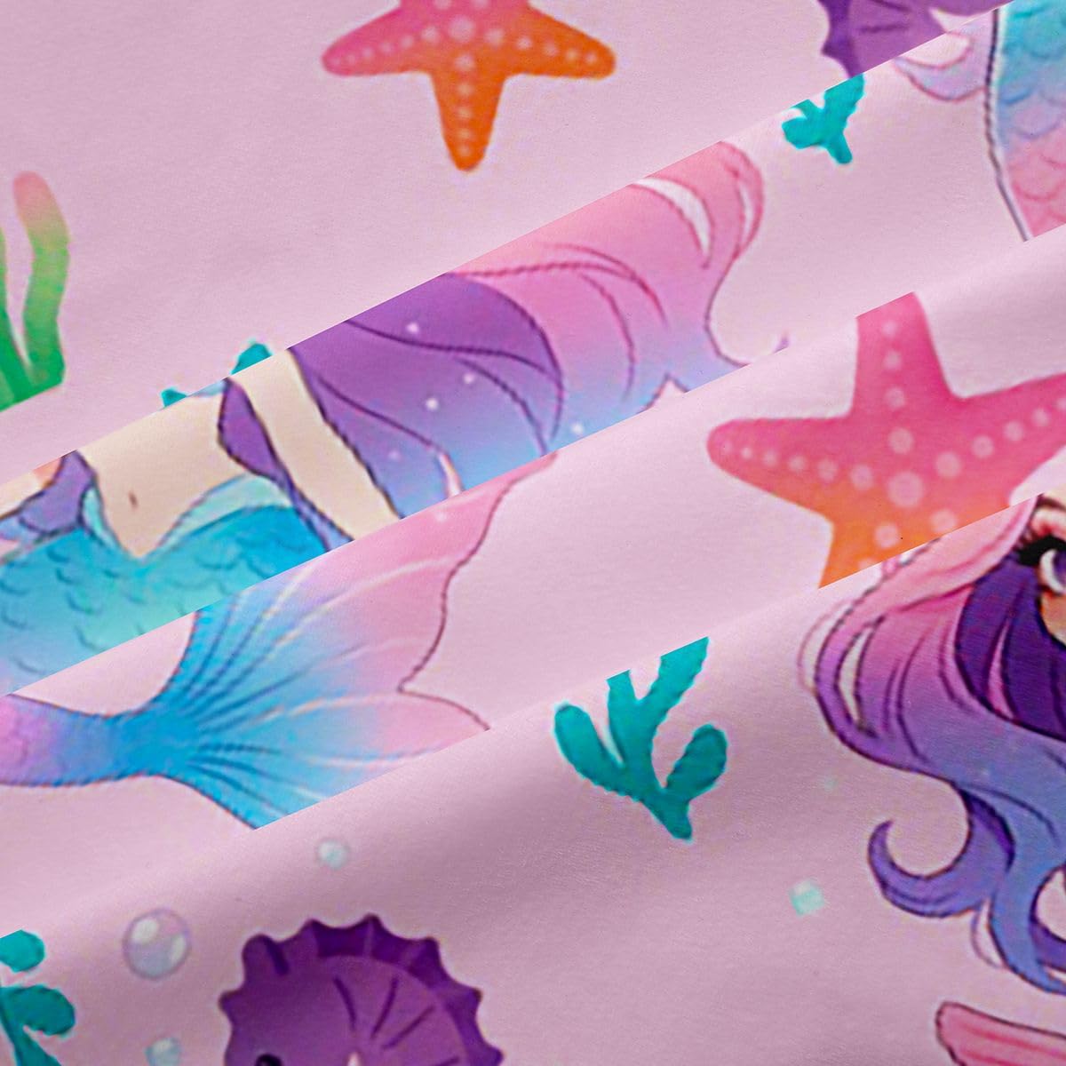 Homemissing tende a sirena per camera da letto soggiorno tende oscuranti squame di pesce vita oceanica animali marini tende oscuranti arcobaleno trattamenti per finestre principessa, 2 pannelli