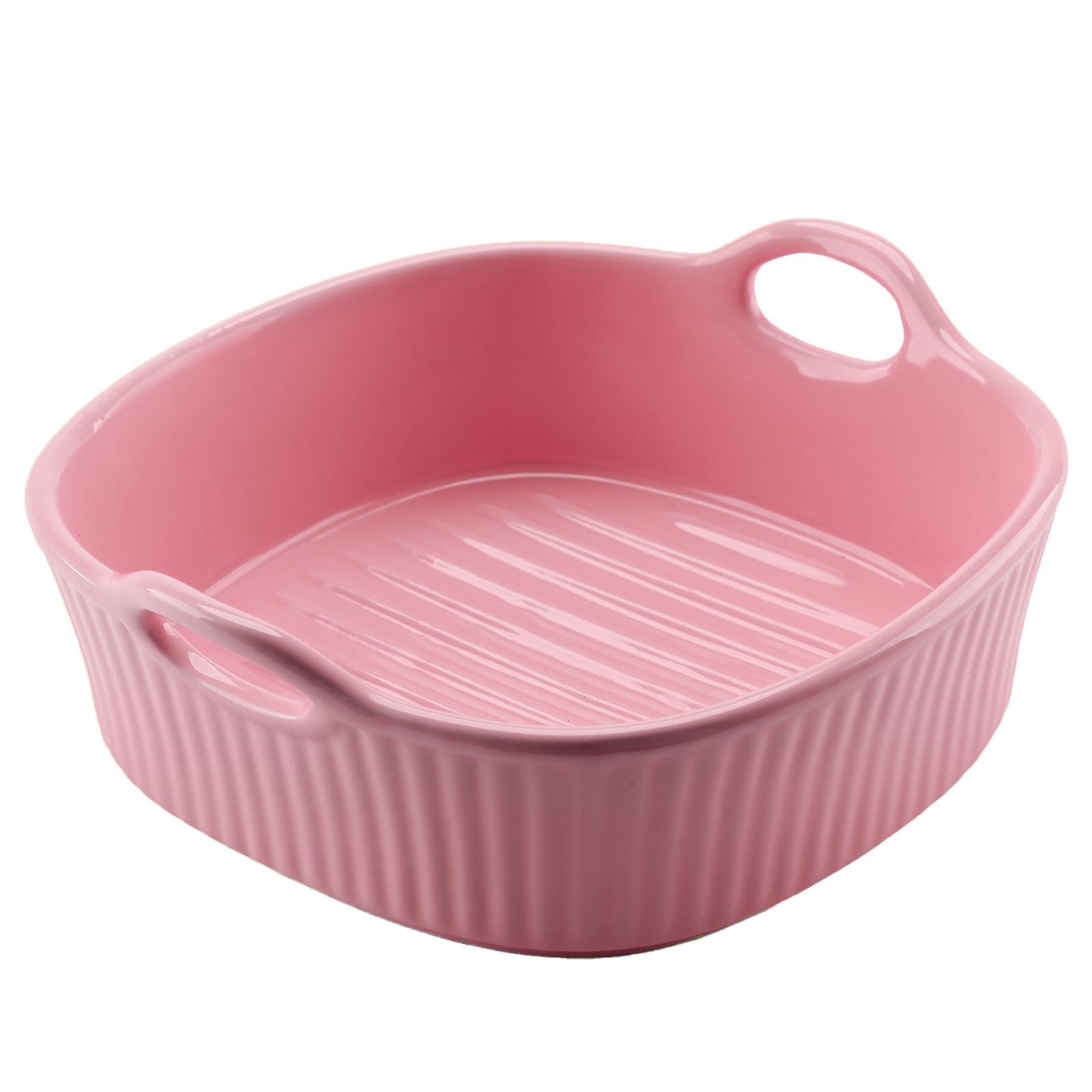 Molde para horno Airfryer, de cerámica, pequeño, con asas de cerámica, forma cuadrada para lasaña, tiramisú, 20 x 20 cm