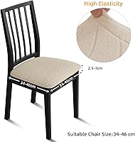 Vista 4 de YISUN Fundas de asiento para silla de comedor, elástico de elastano celosía jacquard, extraíble, lavable, fundas protectoras de asiento para sillas