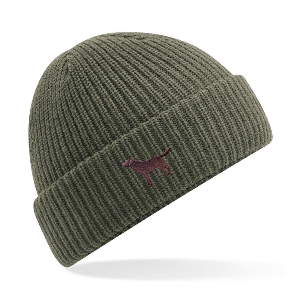 The House Of Dog Unisex Olive The House Of Dog: Chocolate Labrador Retriever Owner Gift. Water Repellent Thermal Elements Beanie Ski Hat.