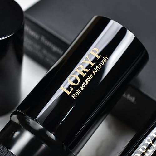 Miniatura 3 de LORYP Juego de 4 brochas de maquillaje profesional de cara completa con aerógrafo retráctil Kabuki para polvo, líquido, crema, brocha para rubor en