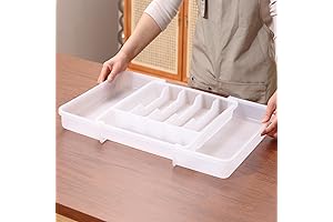 Silverware Drawer Organizer with Expandable Drawer Dividers
