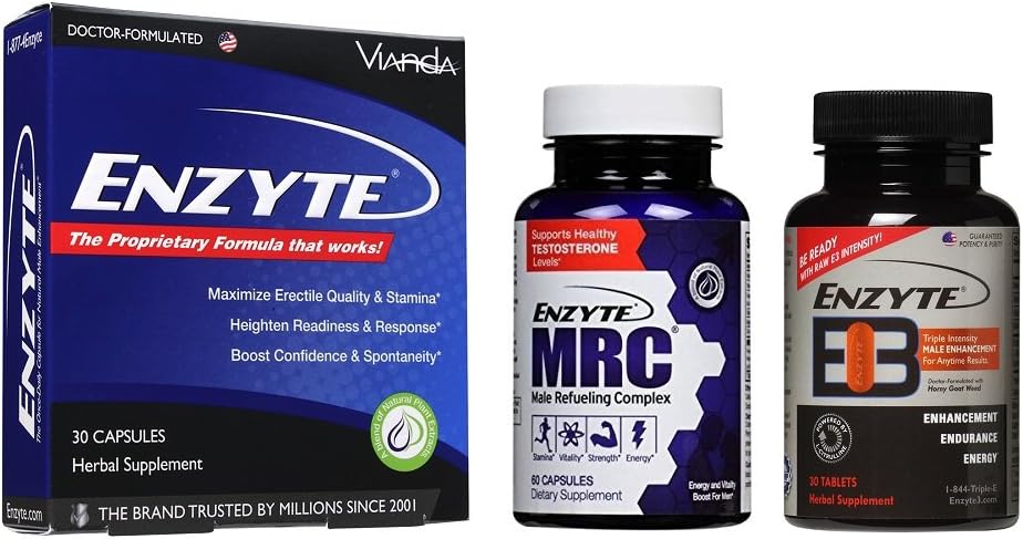 Enzyte® Brand Multipack | Enzyte® for Natural Male Enhancement + Enzyte MRC® for Testosterone Support + Enzyte3® for Energy, Endurance, and Enhancement - 1 Month of Each