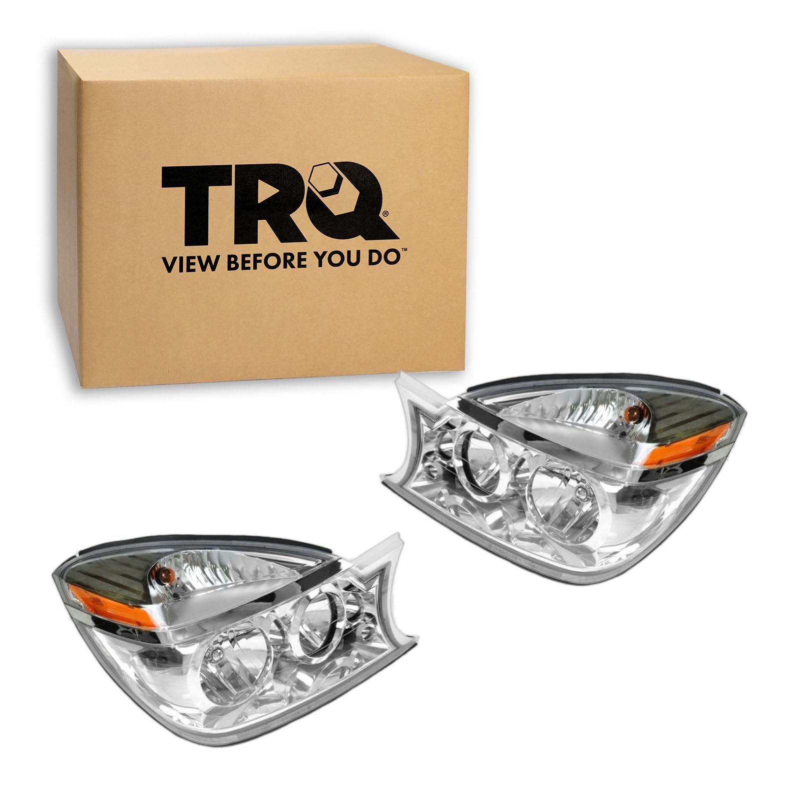 TRQ Headlight Assembly Set GM2502245 GM2503245 Compatible with 2004-2007 Buick Rendezvous