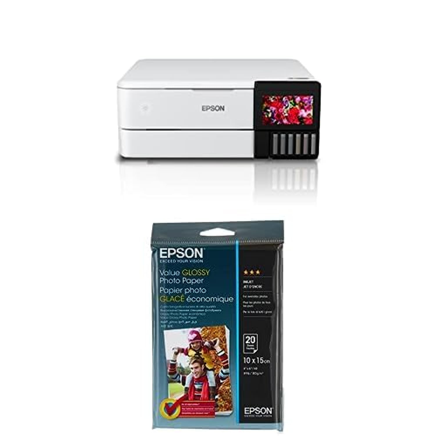 Epson Ecotank L8160 A4 Photo Printer + EPSON Value Glossy Photo Paper - 10x15cm - 20 sheets
