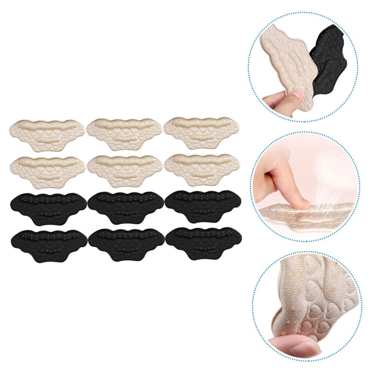Mobestech 24paare Pärchen Selbstklebende Fersenpolster Für Schuhe Unsichtbare Fersenschutz-pads Zur Vermeidung Von Fußschmerzen Und Blasen Für Hohe Absätze Und Sport-schuhe Schwarz Und