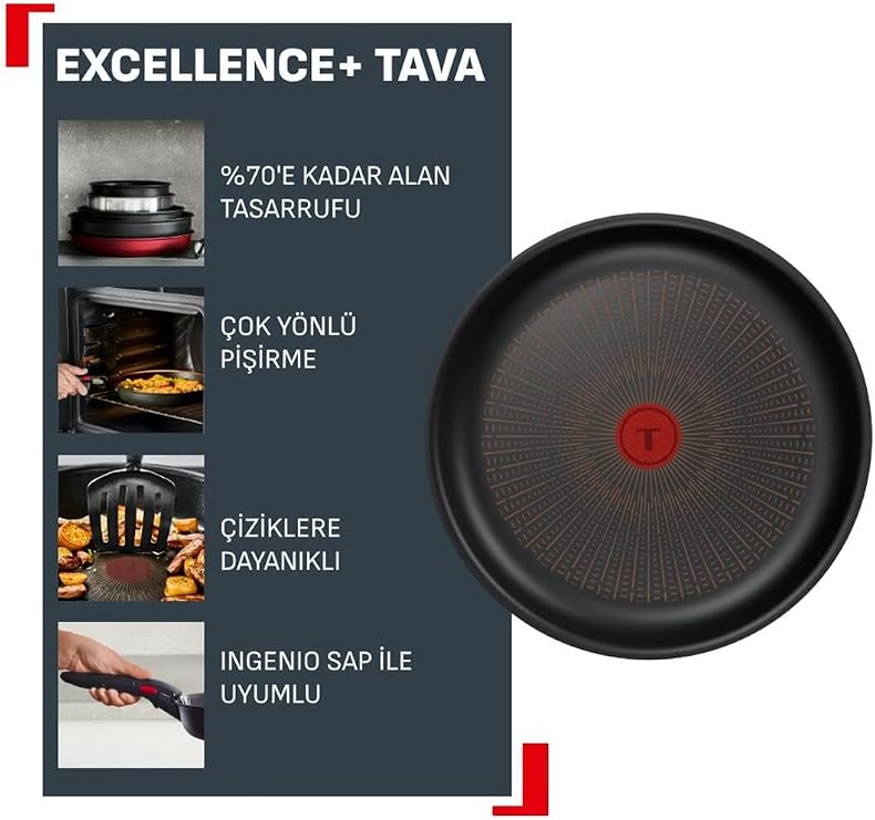 TEFAL Excellence+ Fusion Core 9X Mix Tava - 28 Cm