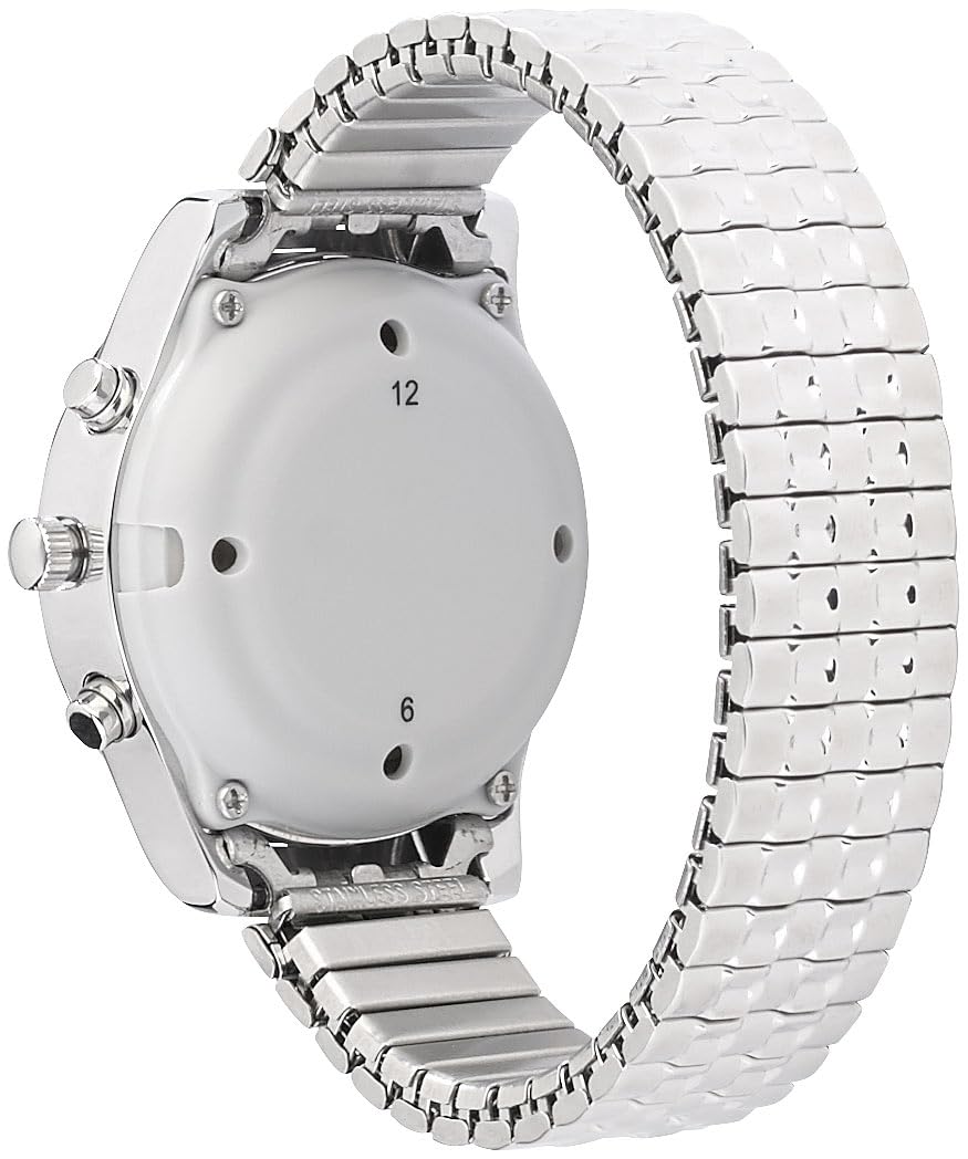 Sprechende Armbanduhr: Sprechende Seniorenuhr mit Funk, filigranes Ziffernblatt, versilbert (Herrenuhren, Uhren, Damen)